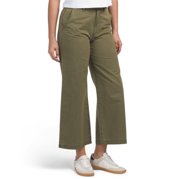 LE JEAN Olive Green Jude Cropped Trousers